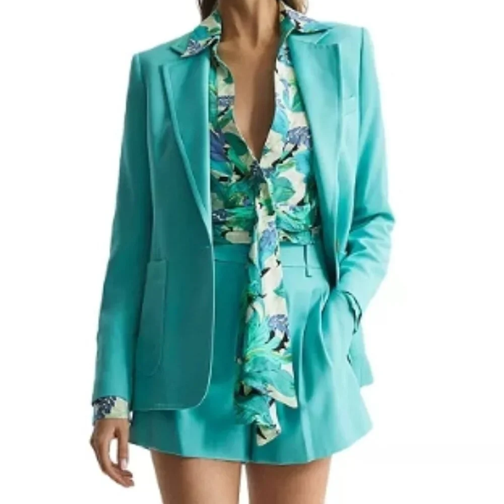 REISS Dana Tie Front Shirt – Aquamarine – US 4 – NWT - Picture 5 of 11